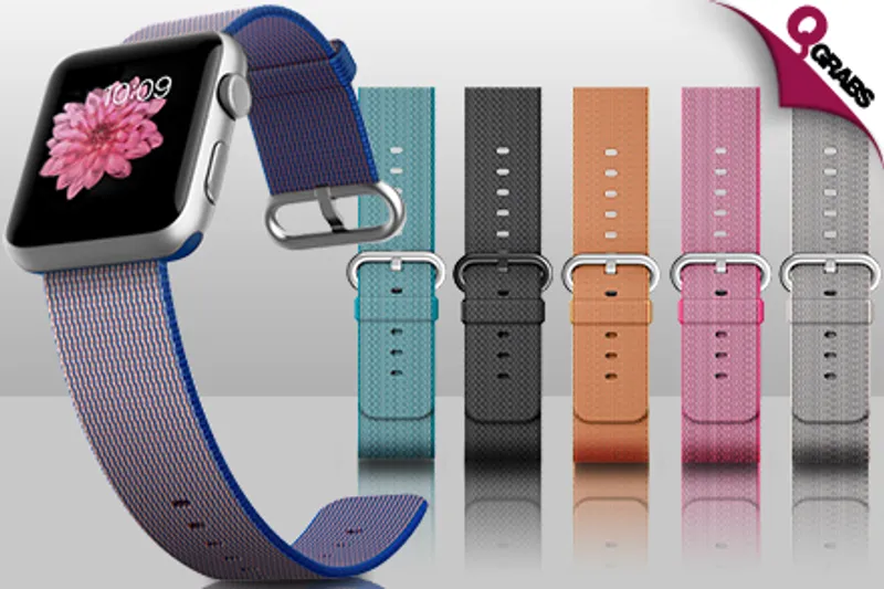 For QR89, Grab an Adjustable Woven Nylon Strap for Your Apple Watch - Choose from 6 Fun Colors! (QR180 Value)